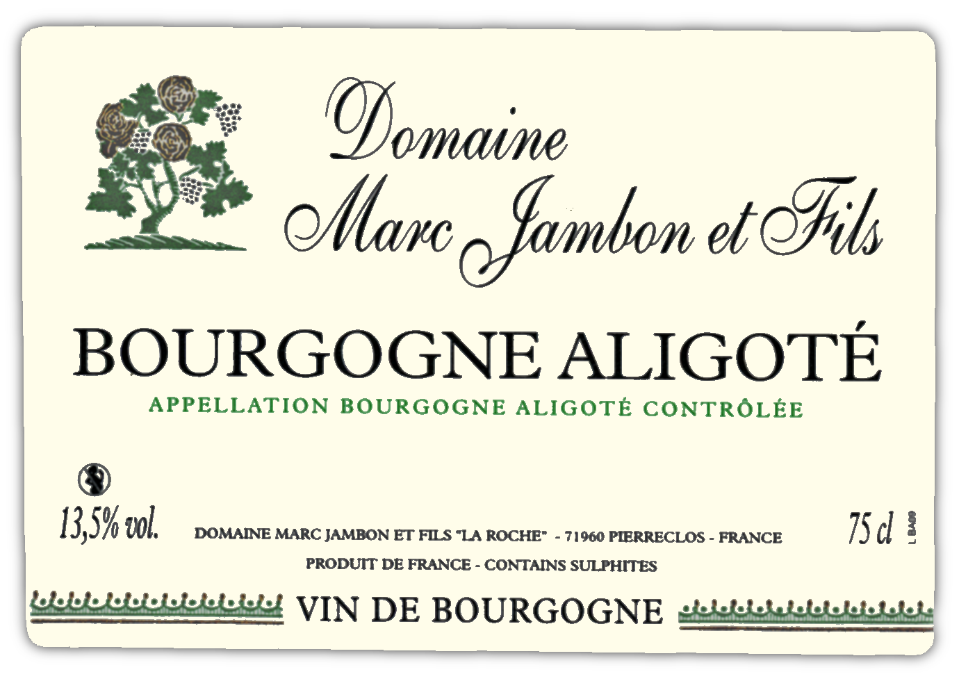 Bourgogne aligote Domaine Marc JAMBON et Fils