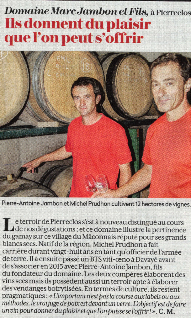 Revue du Vin de France - Domaine Marc JAMBON et Fils à PIERRECLOS