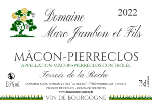 Mâcon-Pierreclos Blanc "Terroir de la Roche" 2022 - Domaine Marc JAMBON et Fils à Pierreclos